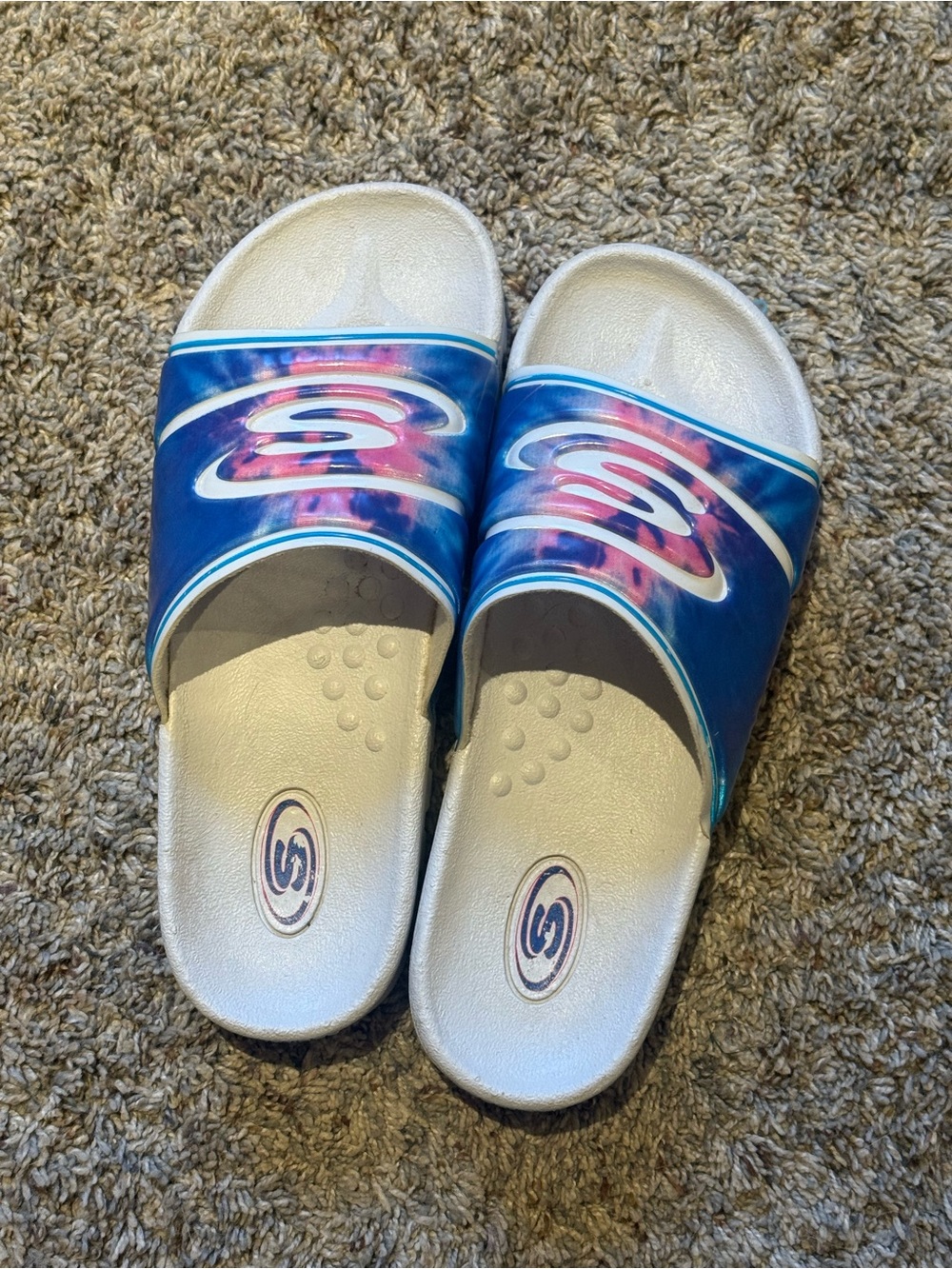 Y2K Sketchers Tie-Dye Slide Sandals